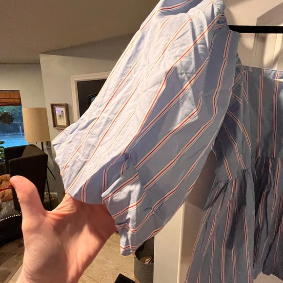 ~Things Between~ Blue Striped Women's Top - Picture 3 of 9